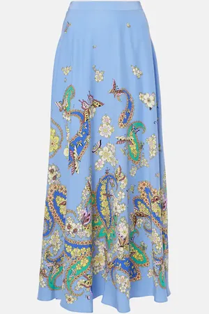 Etro Gonna lunga in seta con stampa floreale