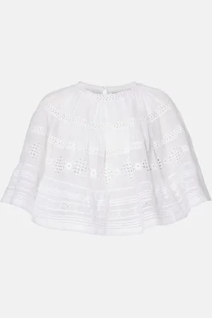 Marant Etoile Top Dilama in voile di cotone con ricamo