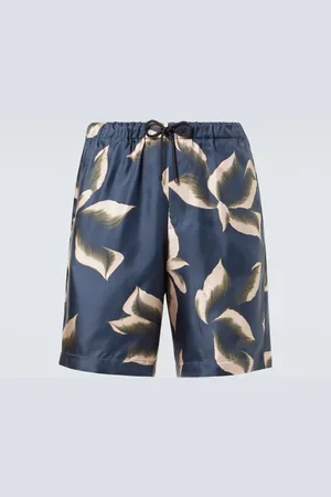 DRIES VAN NOTEN Shorts in seta con stampa