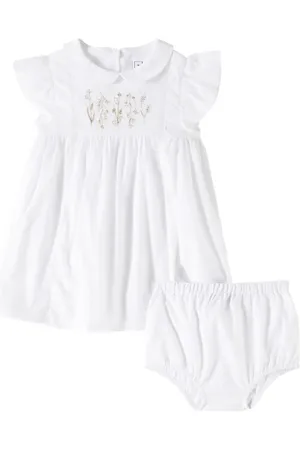 Tartine Et Chocolat Baby - Abito in cotone con volant e culottes