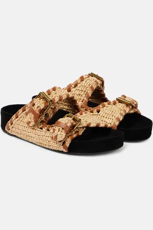 Isabel Marant Sandali Lennyo in rafia e pelle