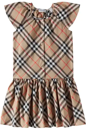 Burberry Abito Burberry Check in cotone a pieghe