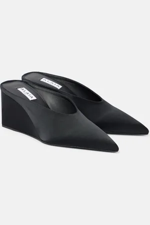Alaïa Alaïa Mules Cube 75 in raso con zeppa