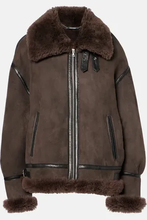 Nour Hammour Giacca Portia in suede e shearling