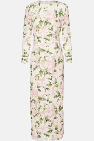 Oscar de la Renta Abito midi in pizzo guipure con stampa