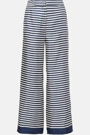 Max Mara Pantaloni a gamba larga Nine in seta