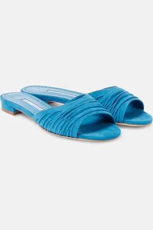 Manolo Blahnik Sandali Piruaflat 10 in suede