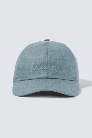 BRIONI Cappello da baseball in seta, cashmere e lino