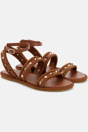VALENTINO GARAVANI Sandali Rockstud Torchon in pelle