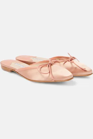 Manolo Blahnik Mules Ballerimu 10 in raso con pelle