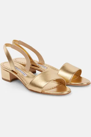 Manolo Blahnik Sandali Patopia 30 in pelle metallizzata