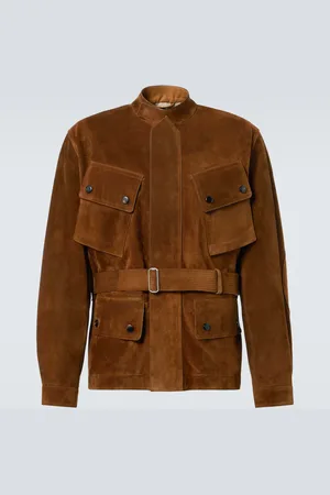 Dunhill Giacca in suede con cintura