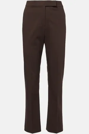 Max Mara Pantaloni cropped Okra in cotone