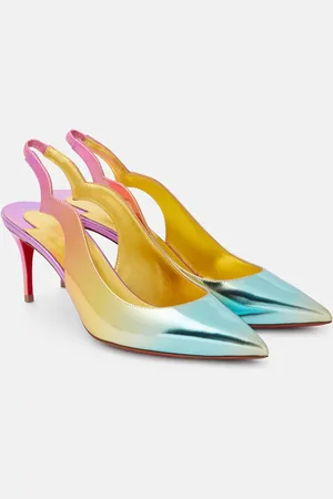 Christian Louboutin Pumps slingback Hot Chick 70 in pelle metallizzata
