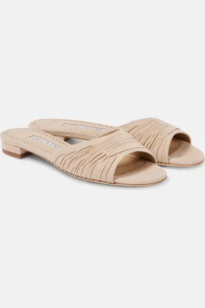 Manolo Blahnik Sandali Piruaflat 10 in suede