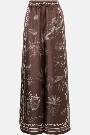 ALÉMAIS Alémais Pantaloni a gamba larga Sammy in seta