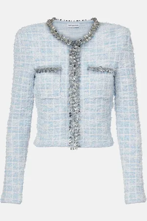 Self-Portrait Cardigan a quadri con paillettes