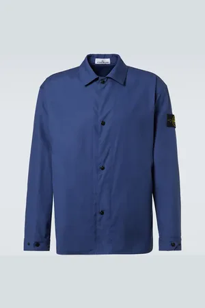 Stone Island Camicia Compass in canvas di cotone