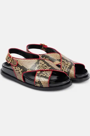 DRIES VAN NOTEN Sandali slingback in pelle stampata