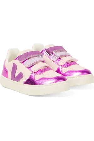 Veja Sneakers V-10 in pelle metallizzata