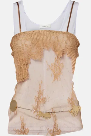 JACQUES WEI Top in jersey e pizzo