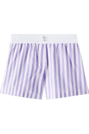 Brunello Cucinelli Bermuda in cotone e seta a righe