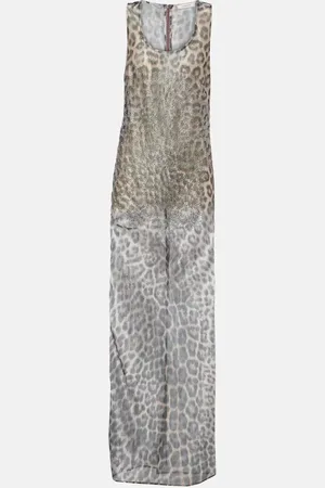 JACQUES WEI Abito lungo in tulle con cristalli