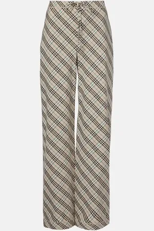Burberry Pantaloni a gamba larga Check