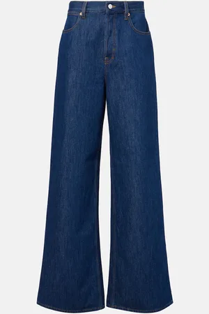 Gucci Jeans a gamba larga con pelle