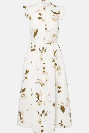 Erdem Abito midi in popeline di cotone