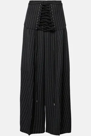 Jean Paul Gaultier Pantaloni a gamba larga in lana vergine