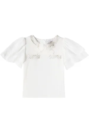 PATACHOU Top e gonna in misto cotone con tweed