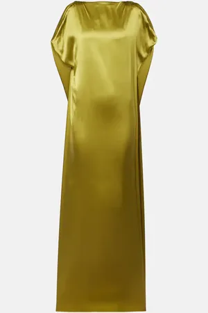 DRIES VAN NOTEN Abito lungo in raso di misto seta