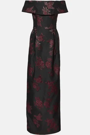 Rebecca Vallance Abito lungo Florentina con scollo bardot