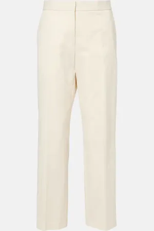 Jil Sander Pantaloni regular cropped in cotone