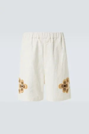 COMMAS Shorts in lino e cotone con ricamo