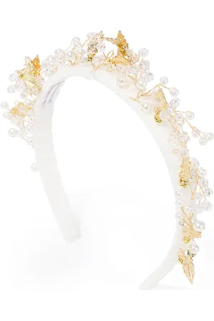 MONNALISA Cerchietto in velluto con perle bijoux