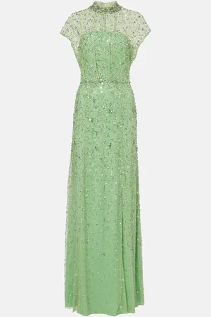 Jenny Packham Abito lungo Crystal Drop