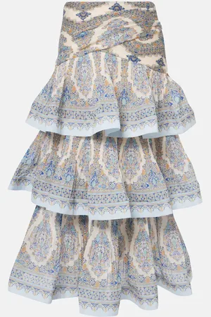 ZIMMERMANN Gonna lunga con stampa paisley e pieghe