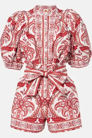 Farm Rio Jumpsuit corta Tropical Cameo in cotone