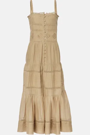 Marant Etoile Abito lungo Divine in cotone con pizzo