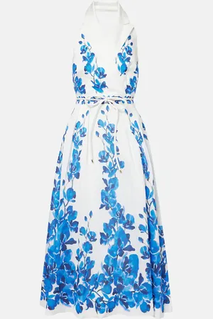 Rebecca Vallance Abito midi Orchid Blues con stampa