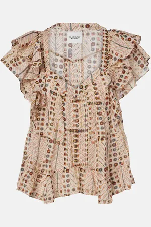 Marant Etoile Blusa Madrana in cotone con volant