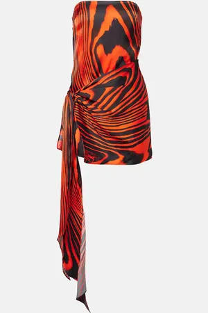 DAVID KOMA Abito bustier con stampa