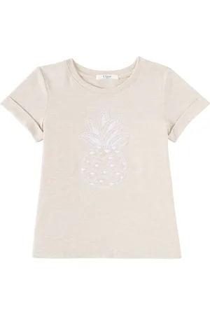 Chloé Chloé Kids T-shirt in jersey di cotone con ricamo