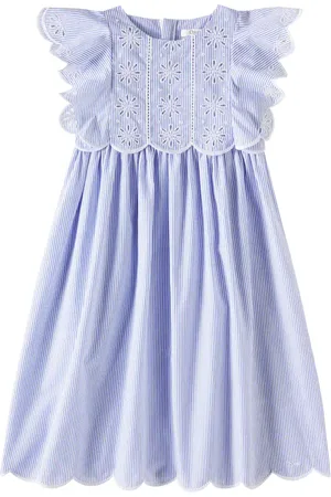 Chloé Chloé Kids Abito a righe con sangallo