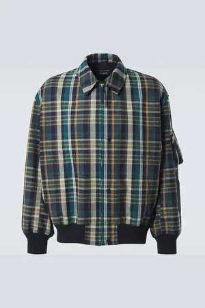 Comme des Garçons Comme des Garçons Homme Giacca blouson in cotone e lino a quadri