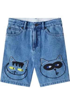 Stella McCartney Shorts di jeans con ricamo