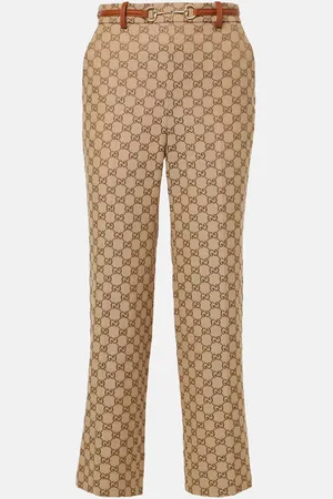 Gucci Pantaloni regular Horsebit in canvas GG