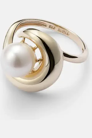 Mateo Anello Pearl Curl in 14kt con perla d